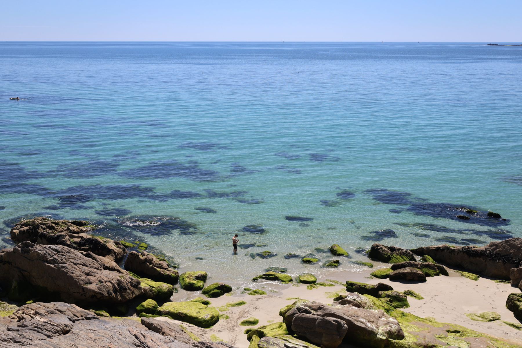 The Atlantic shore in Brittany, clear water over granite